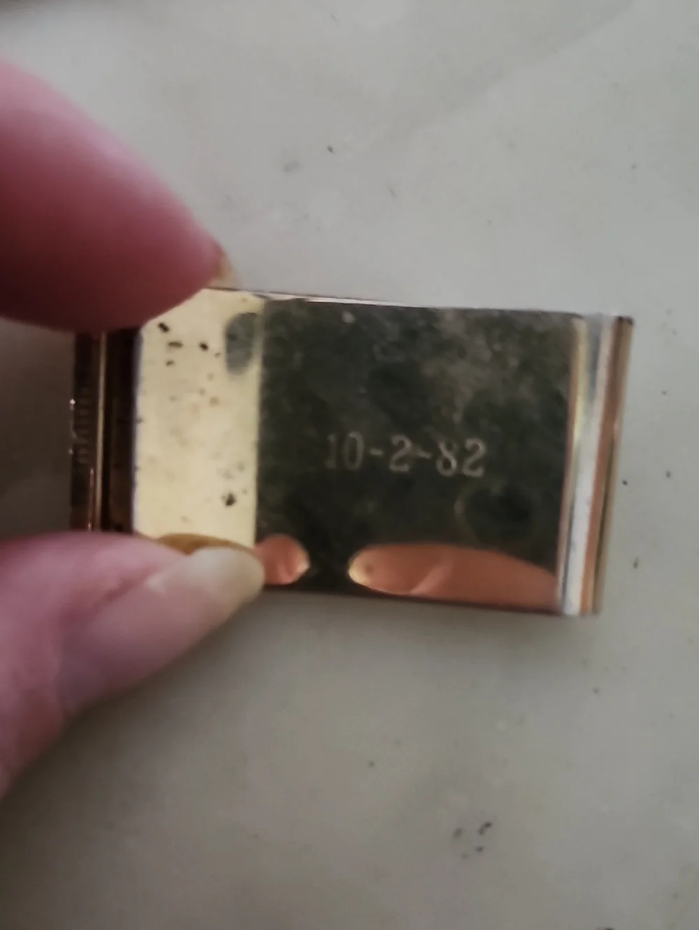 Vintage Gold Tone Rectangular Money Clip